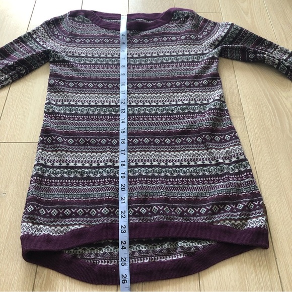 Roots Fair Isle Jacquard Light Sweater in Purple & Dark Gray Size XS - Picture 12 of 12